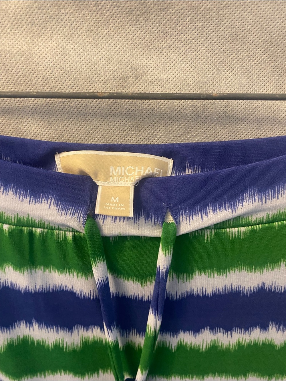 Rafaella Blue, Green & White Striped Top